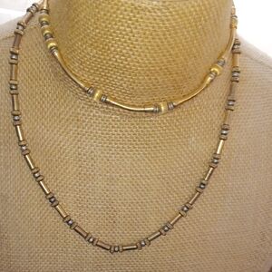 Elegant Gold and Silver Necklace Set